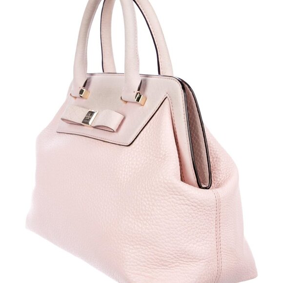 Kate Spade New York Pink Rivas Street Bilson Top Trim Leather Satchel Handbag - Picture 3 of 16